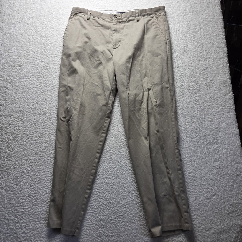Dockers Pants Mens 38x32 Beige Classic Fit Chino Flat Front Cotton Casual